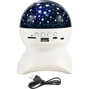 Projektor VERK GROUP Projektor hvězdné oblohy s bluetooth reproduktorem a na USB - bílý