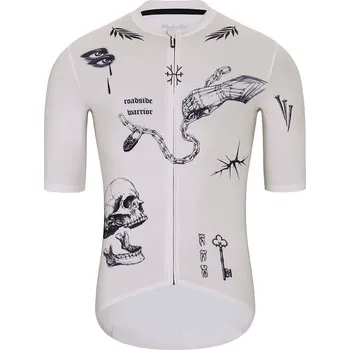 cyklistický dres HOLOKOLO Cyklistický dres s krátkým rukávem - TATTOO ELITE - ivory/černá XS
