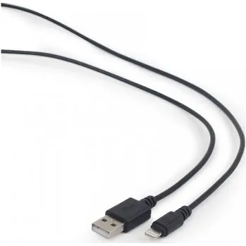 GEMBIRD Kabel CABLEXPERT USB 2.0 Lightning (IP5 a vyšší) nabíjecí a synchronizační kabel, 1m, černý, CC-USB2-AMLM-1M