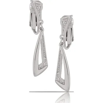 Náušnice Visací klipsy s krystaly z kolekce Classic Colibra - postříbřené