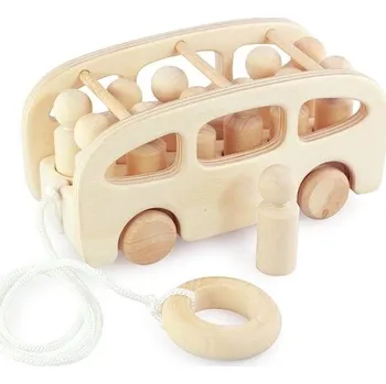 Dřevěná hračka Ulanik Montessori sada Autobus s paničkami