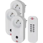 Brennenstuhl sada zásuvek s dálkovým ovladačem, 3 vnitřní zásuvky s uzávěrem bílé, dosah až 25 m