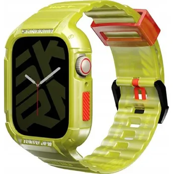 Pouzdro na mobilní telefon Skinarma řemínek + pouzdro Saido 2v1 pro Apple Watch 45/44mm, žlutý
