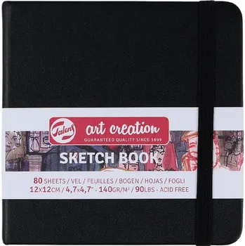 Skicák Art Creation černý, 140 g/m2, 80 stran - 12 x 12 cm