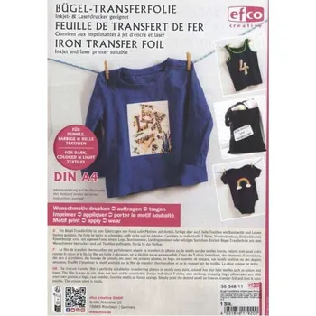 efco creative Transferová nažehlovací fólie pro černý a barevný textil A4
