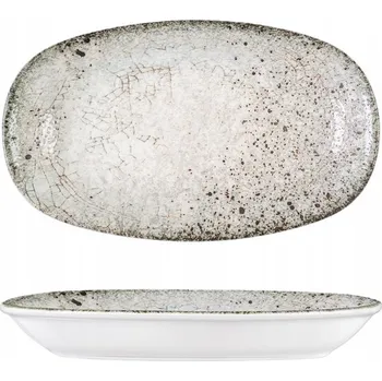 Talíř Oválný porcelánový talíř šedý hluboký Wilmax 20 x 11 cm