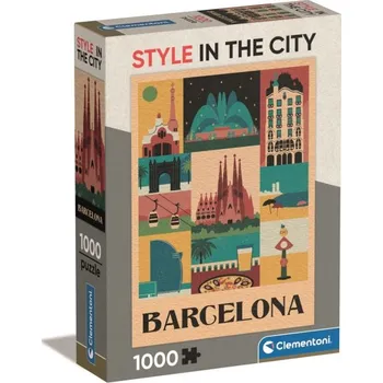 Puzzle Clementoni - Puzzle 1000 Style in the city Barcelona Compact box