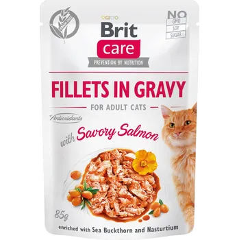 Brit Care Cat Fillets in Gravy with Savory Salmon 6 × 85 g