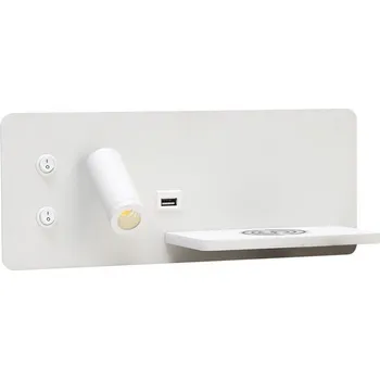 IMMAX LED Be PREPARE 4v1, bodové svítidlo s Qi nabíjením, USB, bílé, varianta pravá