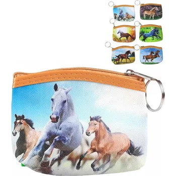 Peněženka Peněženka dětská koníci 11x9cm na zip 6 druhů v sáčku | 224228