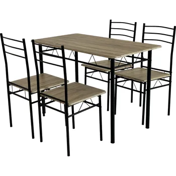 Jídelní set Jídelní set 1+4, dub sonoma/černá, MAKO