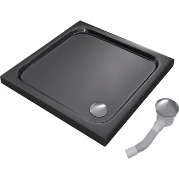 Sprchová vanička SPRCHOVÁ VANIČKA ČTVERCOVÁ 80x80 SLIM NÍZKÁ 5 CM ČERNÁ BLACK SIFON