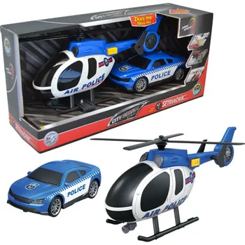 autíčko CITY SERVICE CAR - 1:14 Policie set vrtulník + auto