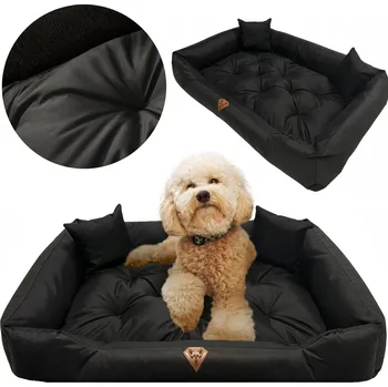 Pelíšek pro psa PELÍŠEK PRO PSA KANAPA POTAH 100X75 CM VODĚODOLNÉ PROŠÍVANÉ ČERNÉ