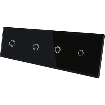 vypínač SKLENĚNÝ DOTYKOVÝ PANEL SPÍNAČ 4-NÁSOBNÝ (1+1+1+1)