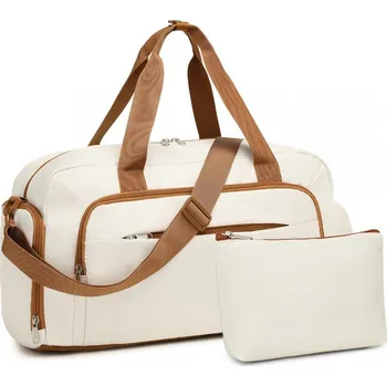 Cestovní taška Béžová sada cestovní taška + kapsička "Couple" - vel. M