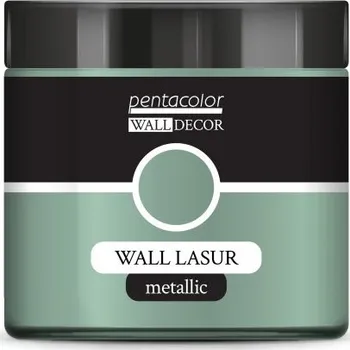 Výtvarná barva Pentart Lazurovací barva na zeď metallic WALL DECOR 500 ml ZELENÁ-STŘÍBRNÁ