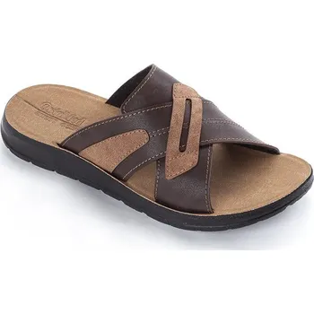 Pánské pantofle Pánské pantofle se skříženými pásky hnědé vel. 41