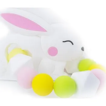 KidPro - Silikonové kousátko: Zajíček bílý