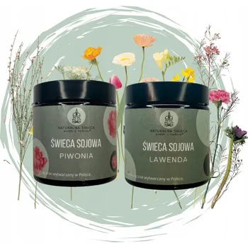 Svíčka Sójová vonná svíčka s květinovou vůní - pivoňka a levandule Naturalna Świeca