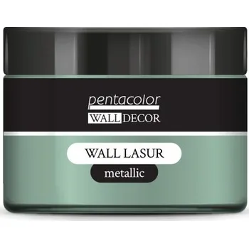 Vodová barva Pentart Lazurovací barva na zeď metallic WALL DECOR 150 ml ZELENÁ-STŘÍBRNÁ