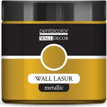 Výtvarná barva Pentart Lazurovací barva na zeď metallic WALL DECOR 500 ml ZLATÁ
