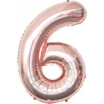Balónek RŮŽOVĚ č. fóliový balónek číslice 6 100cm XXL