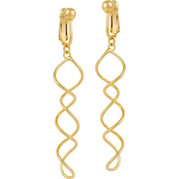 Náušnice Zatočené visací klipsy z kolekce Classic Colibra - pozlacené