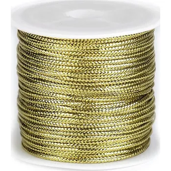 Galanterie Plochá šňůrka s lurexem šíře 1,1 mm vánoční
