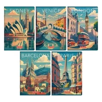 Dětské zboží Zeszyt A5/60K kratka z margines Retro City (10szt)