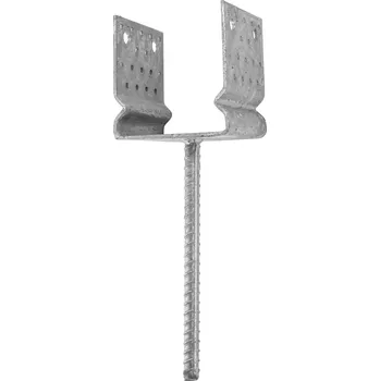 Tesařské kování Patka kotevní s trnem, s prolisem, 120x100mm, ZN