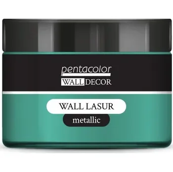 Výtvarná barva Pentart Lazurovací barva na zeď metallic WALL DECOR 150 ml MODRÁ-ZLATÁ