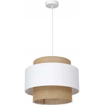 ZÁVĚSNÁ LAMPA S JUTOVÝM STÍNIDLEM 35 CM BÍLÁ PŘÍRODNÍ