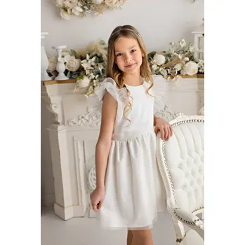 Dívčí oblečení Elegantní dívčí bílé šaty Beatka 140 / 10 let