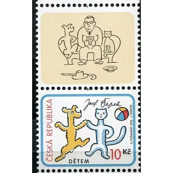 Poštovní známka Česká pošta (2008) č. 561 ** KH - Česká republika - Dětem - O pejskovi a kočičce