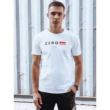 Oblečení a móda Bílé pánské tričko s potiskem RX5607 Velikost: 2XL