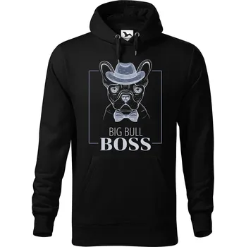 Pánská mikina DOBRÝ TRIKO Pánská mikina s potiskem Big bull boss Velikost pánské mikiny: 5XL, Barva: Černá