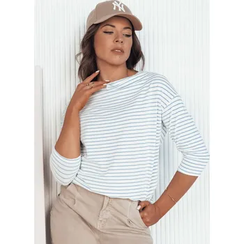 Dámské tričko Bílo-modré pruhované tričko s 3/4 rukávem RY2642 Velikost: ONE SIZE