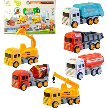 autodráha Auto pracovní a stavební různé druhy 12cm plast