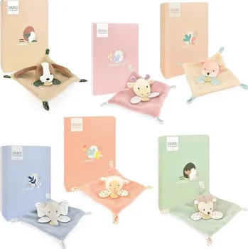 plyšák Doudou Plyšový muchláček růžový Žirafa 19 cm