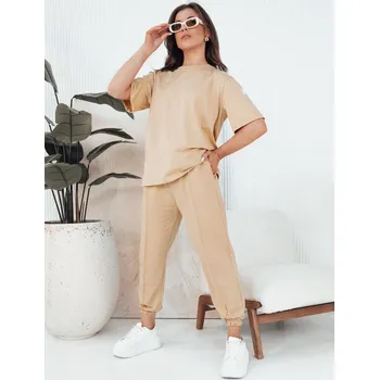 Béžová souprava trička a tepláků RIZNA AY1035 Velikost: M