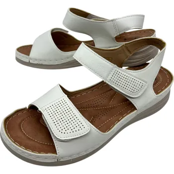 Dámské sandále CtogoGogo Dámské bílé nadměrné zdravotní sandály Barva: Bílá, Velikost: 40