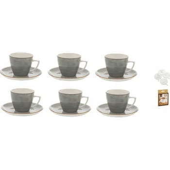 LUBIANA ŠÁLEK S PODŠÁLKEM SADA 6 ŠÁLKŮ NA KÁVU 350 ML / 17,5 CM