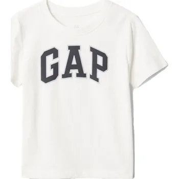 Chlapecké tričko Chlapecké tričko GAP V-LOGO 5YRS Bílá, Tmavě šedá