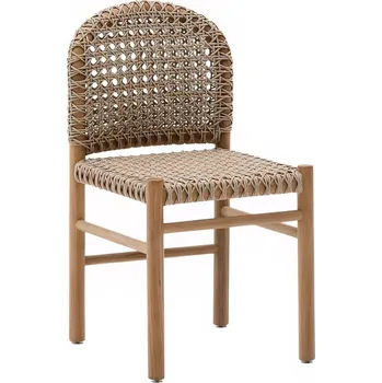 Dřevěná zahradní židle Kave Home Tavira s výpletem