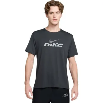 Pánské tričko Pánské běžecké tričko Nike MILER FLASH 2XL Tmavě šedá, Bílá