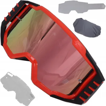 Motocyklové brýle BRÝLE CROSS ENDURO MOTOCROSS ATV LS2 CHARGER PRO ORANŽOVÉ 2 skla + trhací