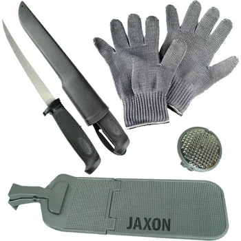 Kuchyňský nůž Prkénko na škrábání Jaxon Prkénko na filetování + nůž + rukavice 48 cm