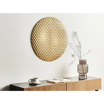 Nástěnná dekorace zlatá železná nástěnná ozdoba kovové doplňky glamour styl Beliani