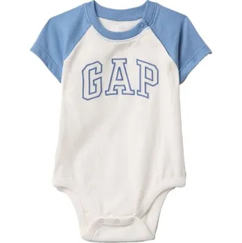 Kojenecký body Dětské body GAP LOGO 18-24M Bílá, Světle modrá